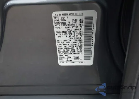 2017 Infiniti Qx70 z USA, uszkodzony, nr VIN JN8CS1MW3HM416015